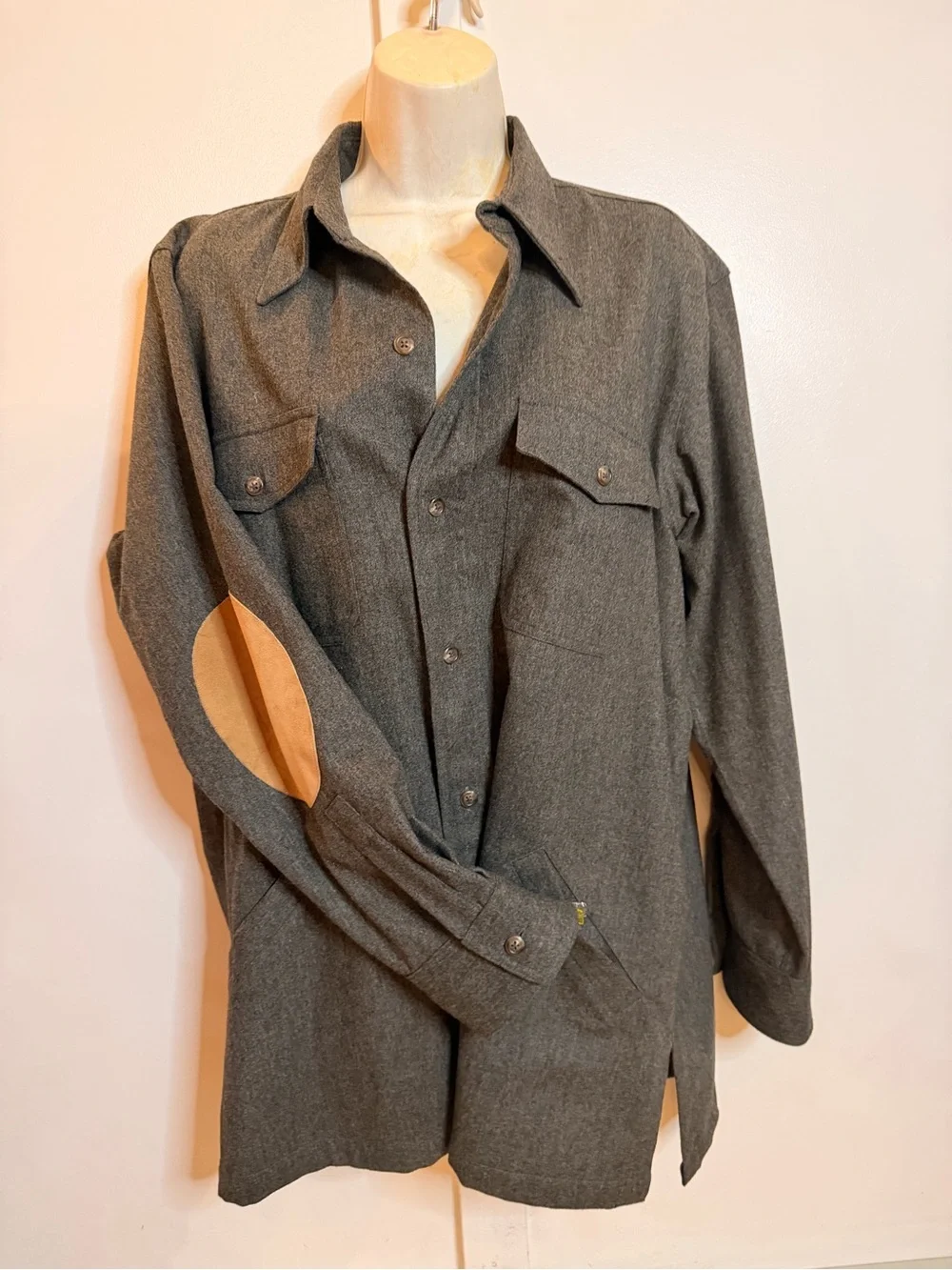 Vintage RALPH Ralph Lauren Blue Label Gray Button-Front Casual Shirt Jacket - Picture 2 of 8